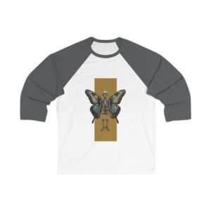 Skeleton with wings | Unisex baseball majica s 3/4 rukavima